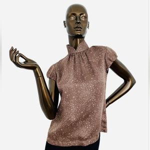 Shanghai Tang Silk Top Blouse Short Sleeves,  size US6